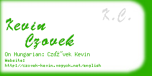 kevin czovek business card